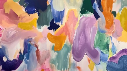 Poster - Abstract Colorful Brush Strokes on Canvas for Artistic Background