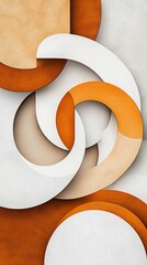 Poster - Abstract layered geometric shapes in warm tones