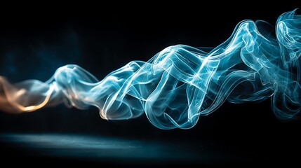 Poster - Abstract smoke swirls in vibrant blues and oranges