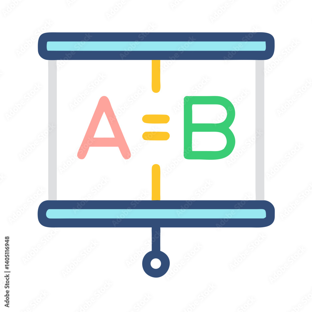 Presentation Slide with Split Layout Icon Representing Comparative ...