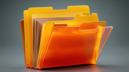 Poster - A simple folder illuminated by a soft glow resembling an open gate creating a warm and inviting workspace atmosphere