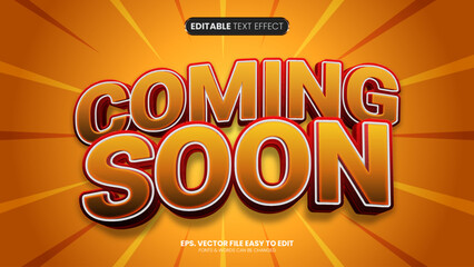 Wall Mural - coming soon 3d editable text effect