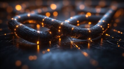Leinwandbilder - Illuminated Chain: A Digital Abstract