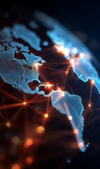 Poster - Visual representation of global connections with illuminated networks