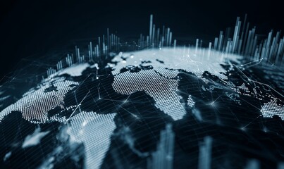Poster - Digital representation of the world with data visualization elements