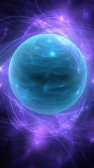 Aufkleber - Captivating visuals of Uranus showcasing storm bands and mesmerizing lightning displays