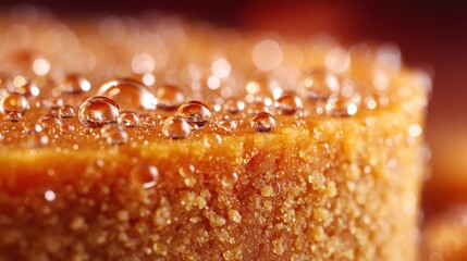 Poster - Exploring the intricate cheese texture illuminated by natural light and adorned with wine droplets