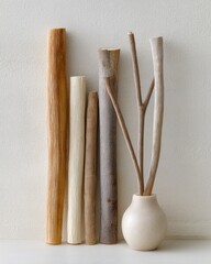 Aufkleber - Exploring minimalist beauty with horseradish root against a simple white background