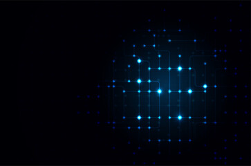 Poster - Circuit connect lines. Network technology and Connection concept. Decentralized network nodes connections