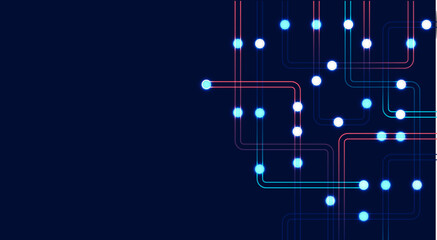 Poster - circuit connect lines and dots. network technology and connection concept. decentralized network nod