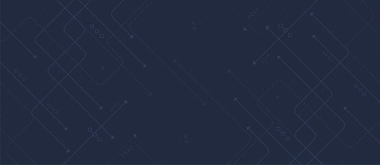 Poster - Circuit connect lines and dots. Network technology and Connection concept. Decentralized network nodes connections