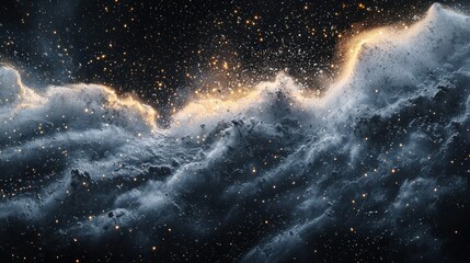 Wall Mural - Dark nebula with glowing gas and dust