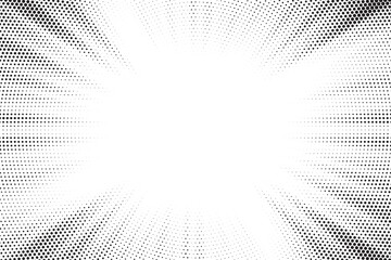 Poster - Dotwork noise burst beam background. Black noise stipple dots sunburst pattern. Motion, explosion effect. Abstract dotwork banner with star flash. Radial ray grunge pattern. Abstract sunbeam. 