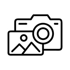 Poster - Camera with Image Icon Representing Photography and Visual Media