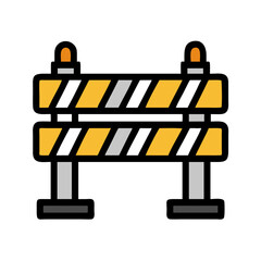 Poster - Construction Barrier Icon Representing Roadwork and Safety Warning
