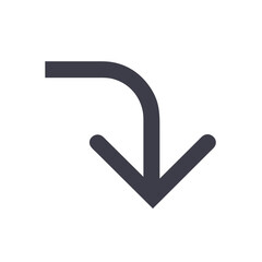 Poster - Corner Arrow Pointing Down Right Icon Representing Directional Navigation
