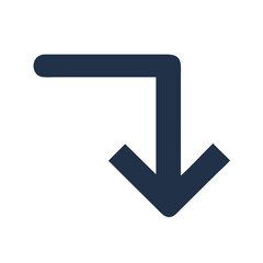 Poster - Corner Arrow Pointing Down Right Icon Representing Directional Navigation