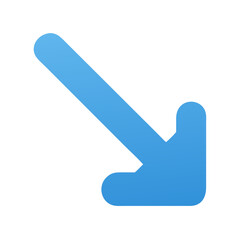 Poster - Corner Arrow Pointing Down Right Icon Representing Directional Movement