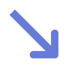 Poster - Corner Arrow Pointing Down Right Icon Representing Directional Movement