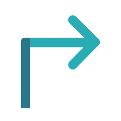 Poster - Corner Arrow Pointing Right Icon Representing Forward Navigation