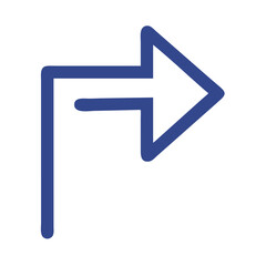 Poster - Corner Arrow Pointing Right Icon Representing Forward Navigation