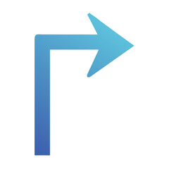 Poster - Corner Arrow Pointing Right Icon Representing Forward Navigation