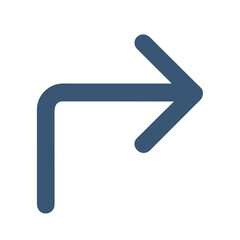 Poster - Corner Arrow Pointing Right Icon Representing Forward Navigation