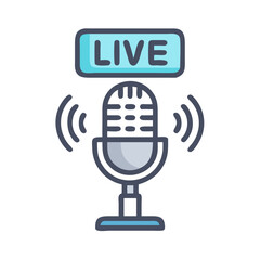 Poster - On Air Microphone Icon – Live Broadcast and Streaming Symbol