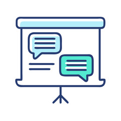 Fototapete - Presentation Slide with Chat Bubbles Icon – Communication and Messaging Symbol