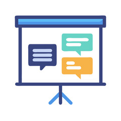 Fototapete - Presentation Slide with Chat Bubbles Icon – Communication and Messaging Symbol