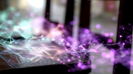 Poster - Abstract Purple Network Data Visualization of excellence in splendor beyond compare with grace.
