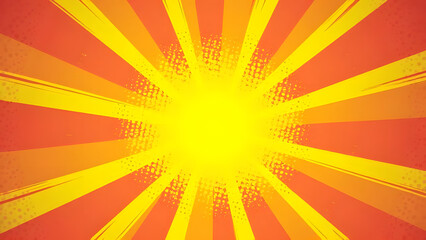 Poster - sunburst comic book background: a vibrant and dynamic sunburst background in classic comic book styl