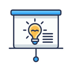 Poster - Presentation Slide with Light Bulb Icon – Ideas and Innovation Symbol