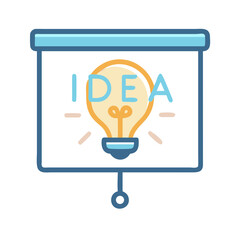 Poster - Presentation Slide with Light Bulb Icon – Ideas and Innovation Symbol