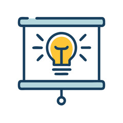 Poster - Presentation Slide with Light Bulb Icon – Ideas and Innovation Symbol
