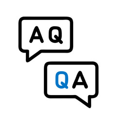 Fototapete - Speech Bubbles with A and Q Icon – Language and Q&A Communication Symbol