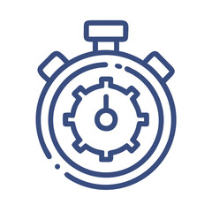 Poster - Stopwatch with Gear Icon – Industrial Efficiency and Time Management Symbol