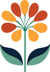 Aufkleber - Abstract floral vector illustration features a seamless pattern of colorful stylized flowers and leaves, a natural artistic design