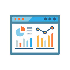 Fototapete - Website Analytics Dashboard Icon – Data Tracking and Performance Symbol