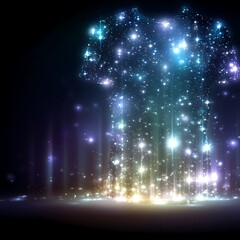 Poster - celestial t shirt design, glowing stardust apparel of excellence in splendor beyond compare