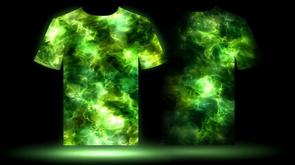 Poster - Glowing Green Nebula T Shirt Design Mockup of excellence in splendor beyond compare with grace