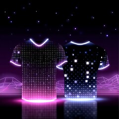 Poster - Neon Glow T Shirt Designs Futuristic Apparel of excellence in splendor beyond compare with grace.