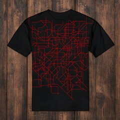 Poster - Red Circuitry Graphic Tee Shirt Design of excellence in splendor beyond compare with grace.