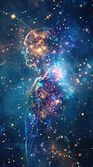 cosmic man stardust silhouette.