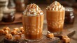 © Muamanah - Salted Caramel Iced Coffee Delight: Indulge in the creamy, sweet, and salty perfection of this tempting beverage, topped with whipped cream and caramel drizzle.