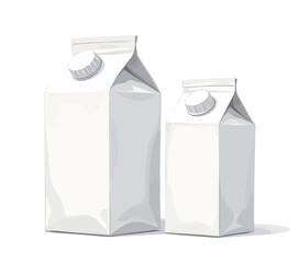 Wall Mural - Two white gable top carton mockups