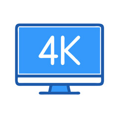 Poster - 4K Monitor Icon – High Definition Display and Resolution Symbol