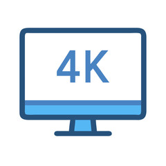 Poster - 4K Monitor Icon – High Definition Display and Resolution Symbol