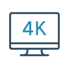 Poster - 4K Monitor Icon – High Definition Display and Resolution Symbol
