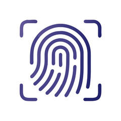 Leinwandbilder - Biometric Fingerprint Scan Icon – User Authentication and Security Symbol